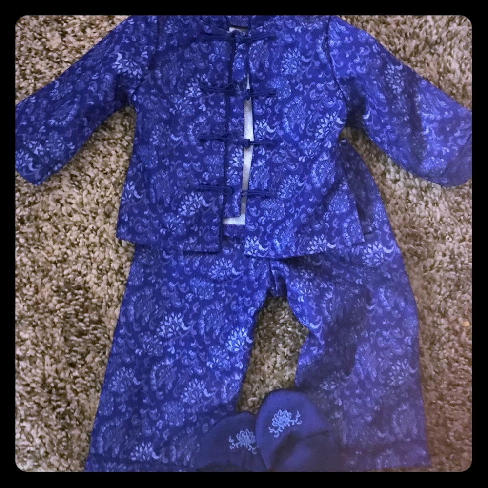 American Girl doll size purple silk pjs